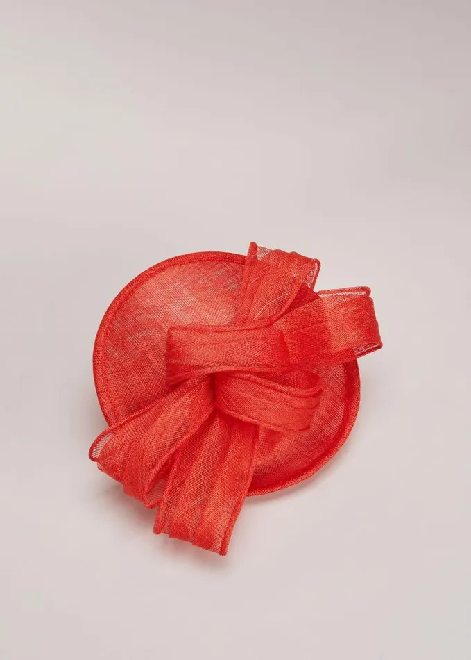 Phase Eight Bow Midi Disc Fascinator Vermillion Women Fascinators and Hats