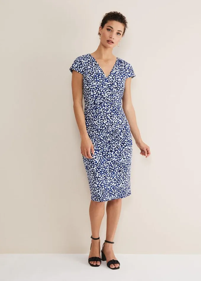 Phase Eight Brooke Printed Wrap Dress Bluemulti Women Dresses