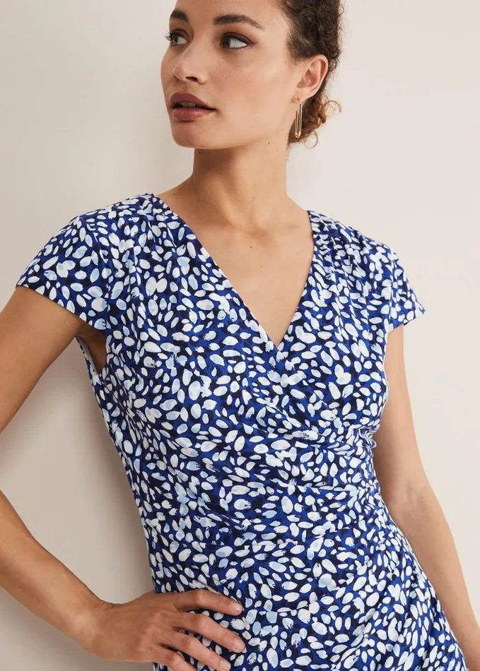 Phase Eight Brooke Printed Wrap Dress Bluemulti Women Dresses