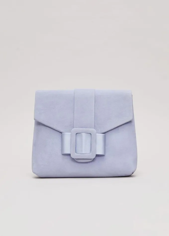 Phase Eight Buckle Front Clutch Bag Pale Blue Women Bags and Clutches