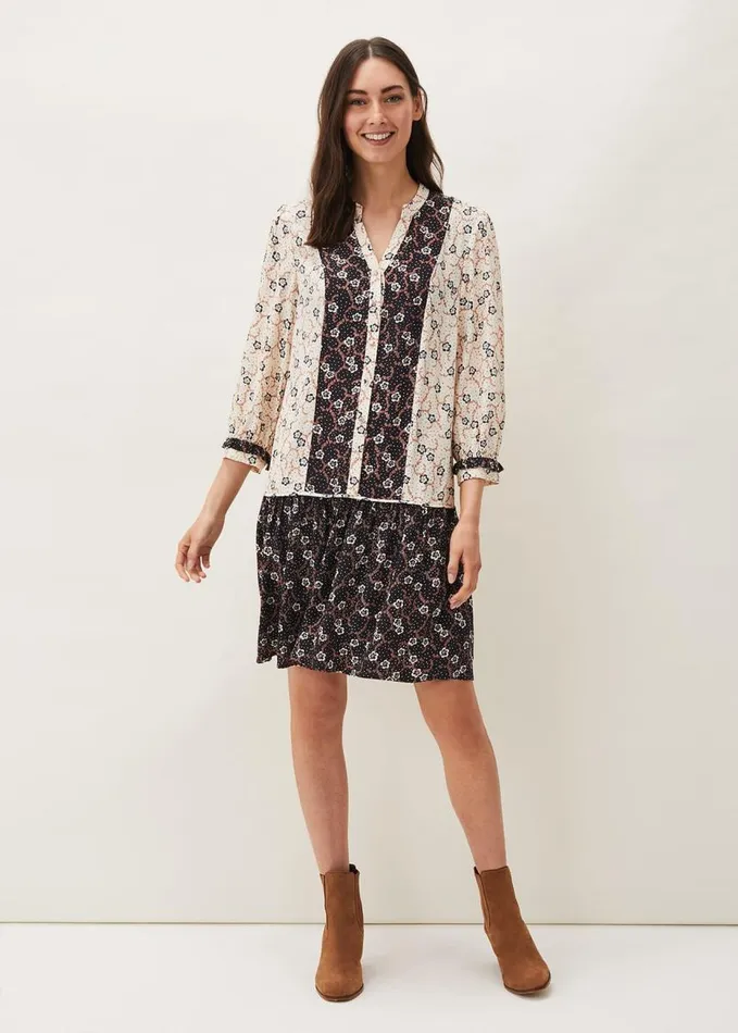 Phase Eight Buttercup Floral Dress Creamblack Women Dresses