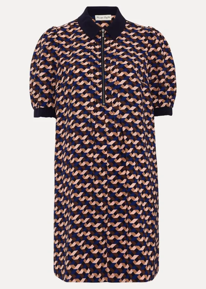 Phase Eight Candice Geo Printed Dress Navy Women Dresses