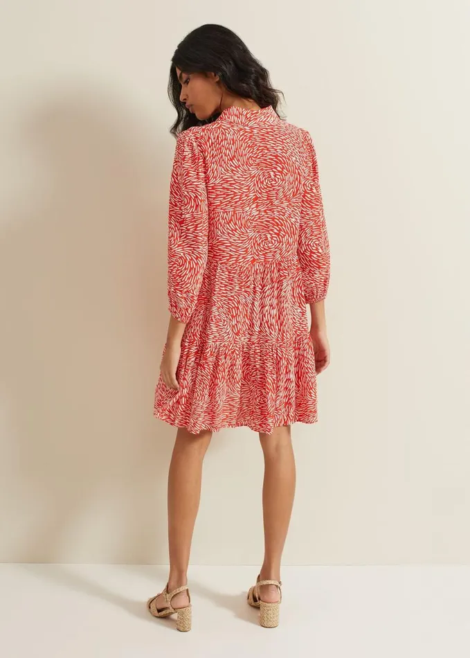 Phase Eight Carrie Abstract Swing Dress Red Women Dresses