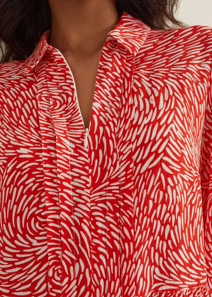 Phase Eight Carrie Abstract Swing Dress Red Women Dresses