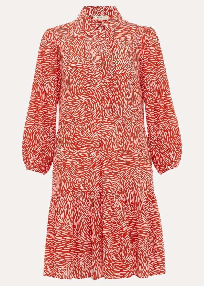 Phase Eight Carrie Abstract Swing Dress Red Women Dresses