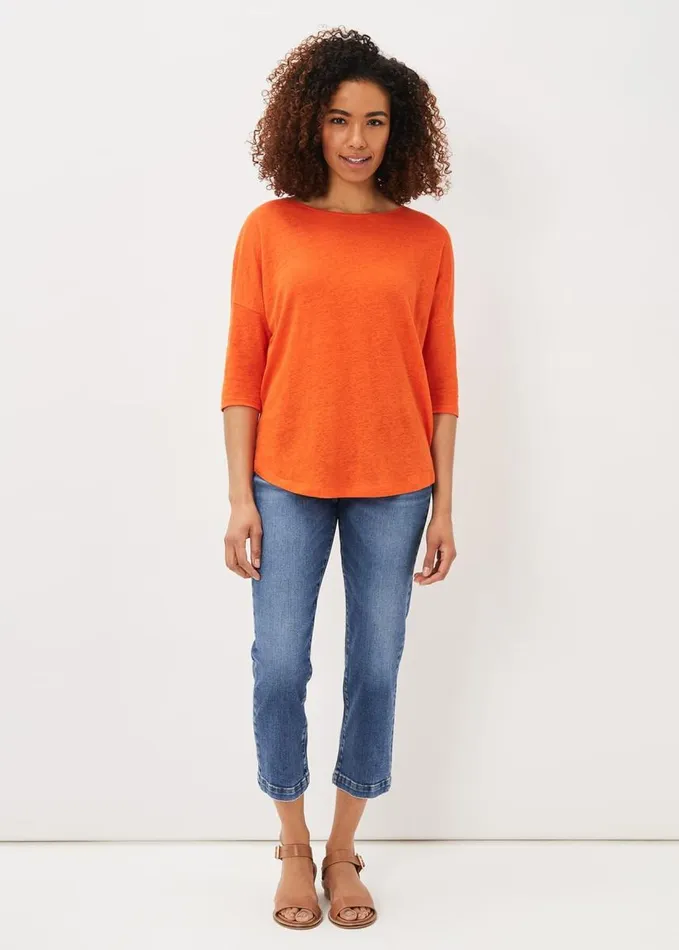 Phase Eight Catrina Linen Top Burnt Orange Women Tops and TShirts