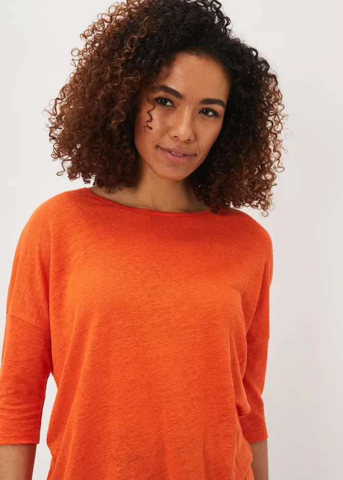 Phase Eight Catrina Linen Top Burnt Orange Women Tops and TShirts