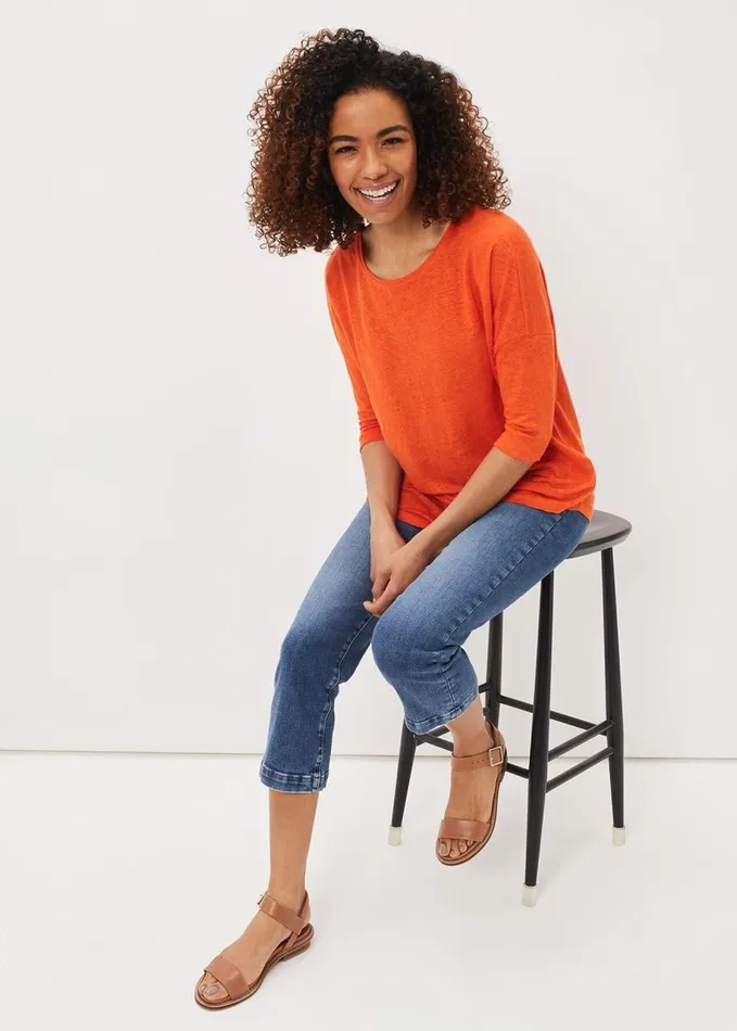 Phase Eight Catrina Linen Top Burnt Orange Women Tops and TShirts