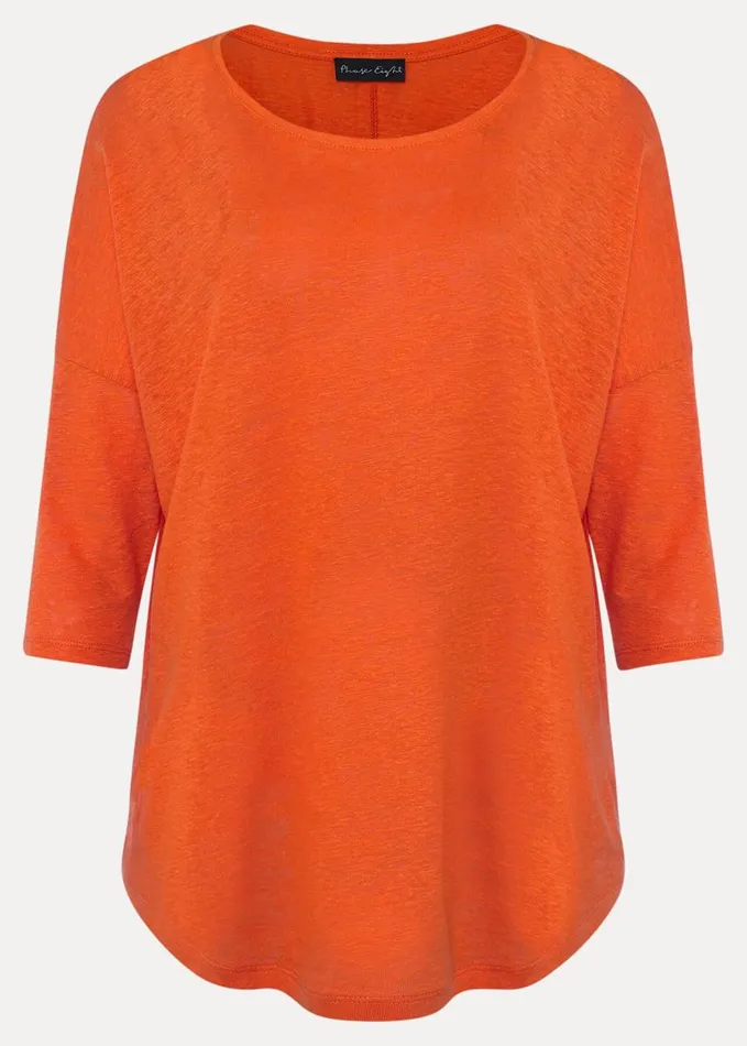 Phase Eight Catrina Linen Top Burnt Orange Women Tops and TShirts