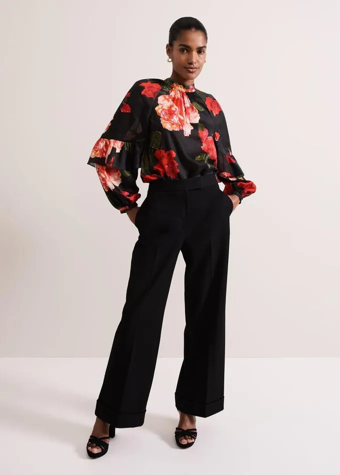 Phase Eight Celina Rose Print Blouse Red Women Shirts and Blouses