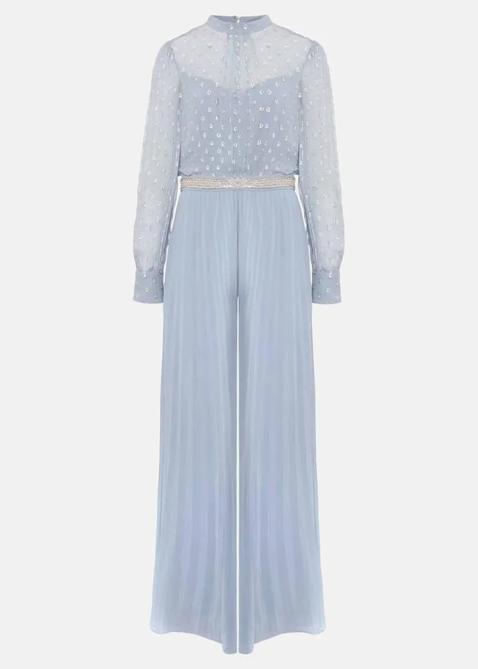 Phase Eight Charley Pleated Jumpsuit Soft Blue Women Dresses