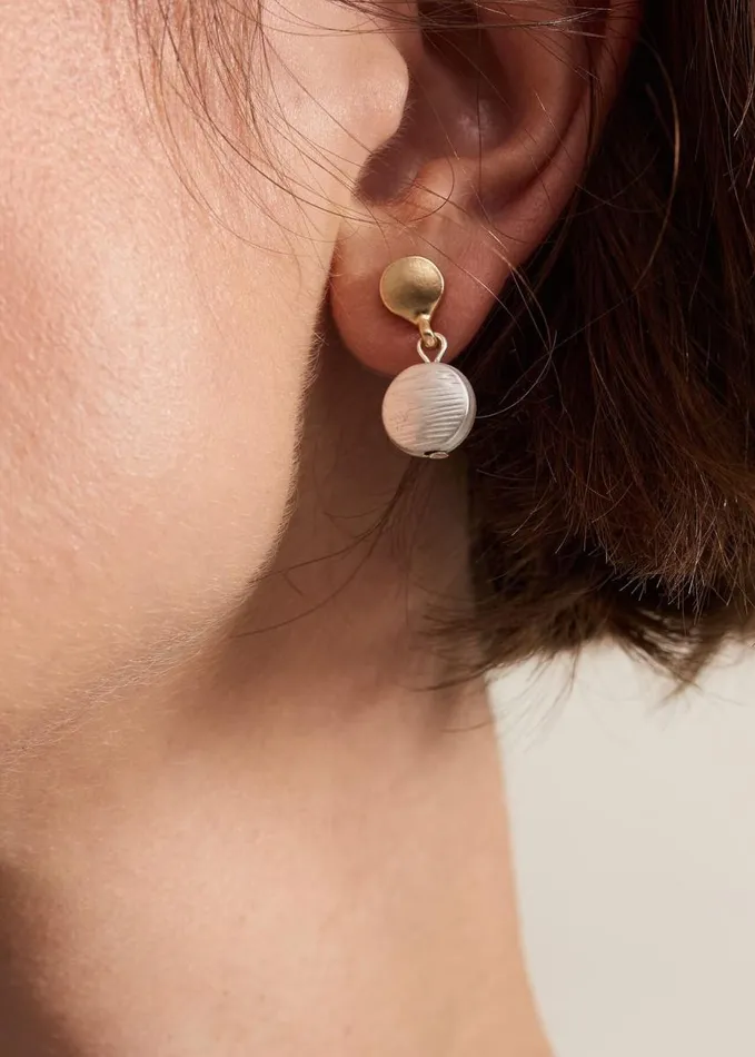 Phase Eight Circle Drop Earrings Metallic Women Jewellery