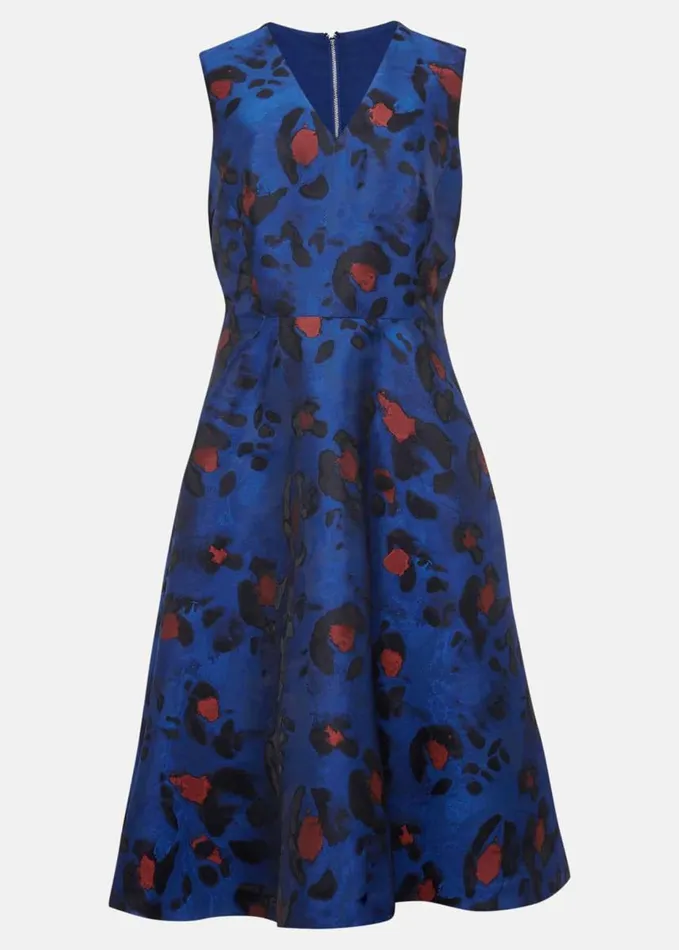 Phase Eight Clarisse Print Jacquard Dress Cobaltmulti Women Dresses