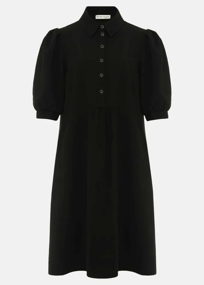 Phase Eight Claudia Button Swing Mini Dress Black Women Dresses