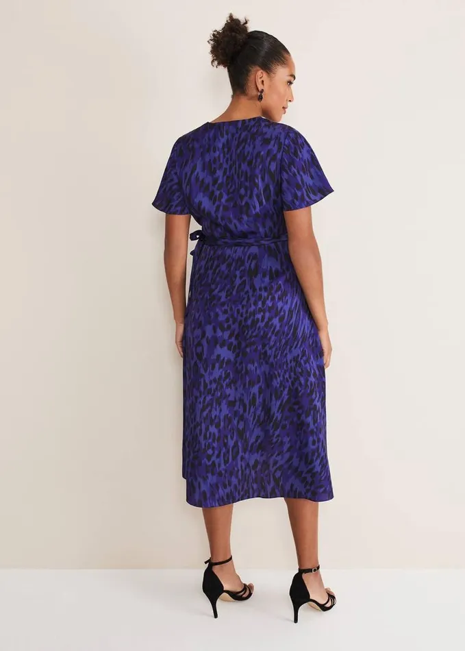Phase Eight Colletta Print Wrap Dress Ultra Violet Women Dresses