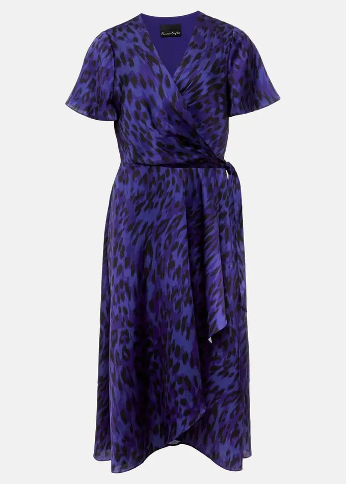 Phase Eight Colletta Print Wrap Dress Ultra Violet Women Dresses