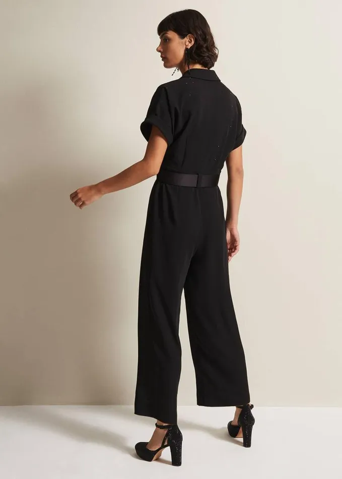 Phase Eight Constance Black Wide Leg Jumpsuit Black Women Dresses