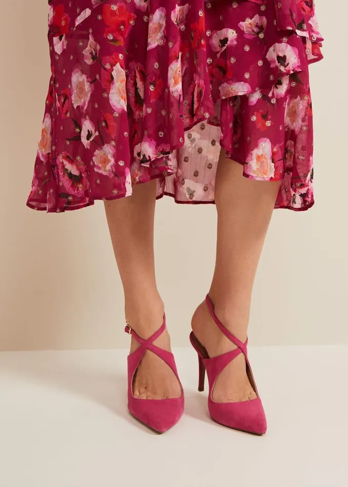Phase Eight Cross Over Ankle Shoes Pink Women Occasion Shoes