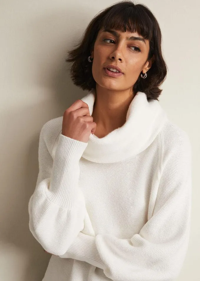 Phase Eight Dahlie Chunky Knit Jumper Ivory Women Knitwear