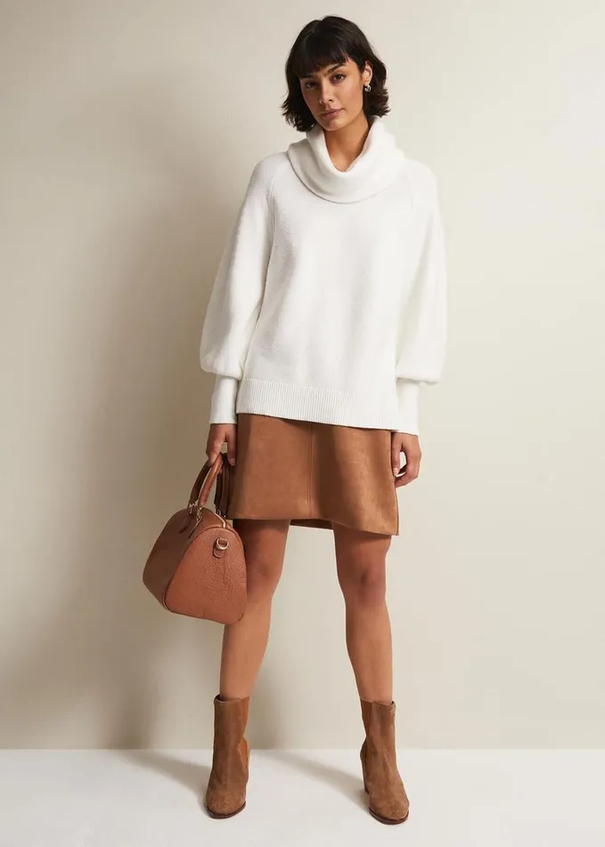 Phase Eight Dahlie Chunky Knit Jumper Ivory Women Knitwear