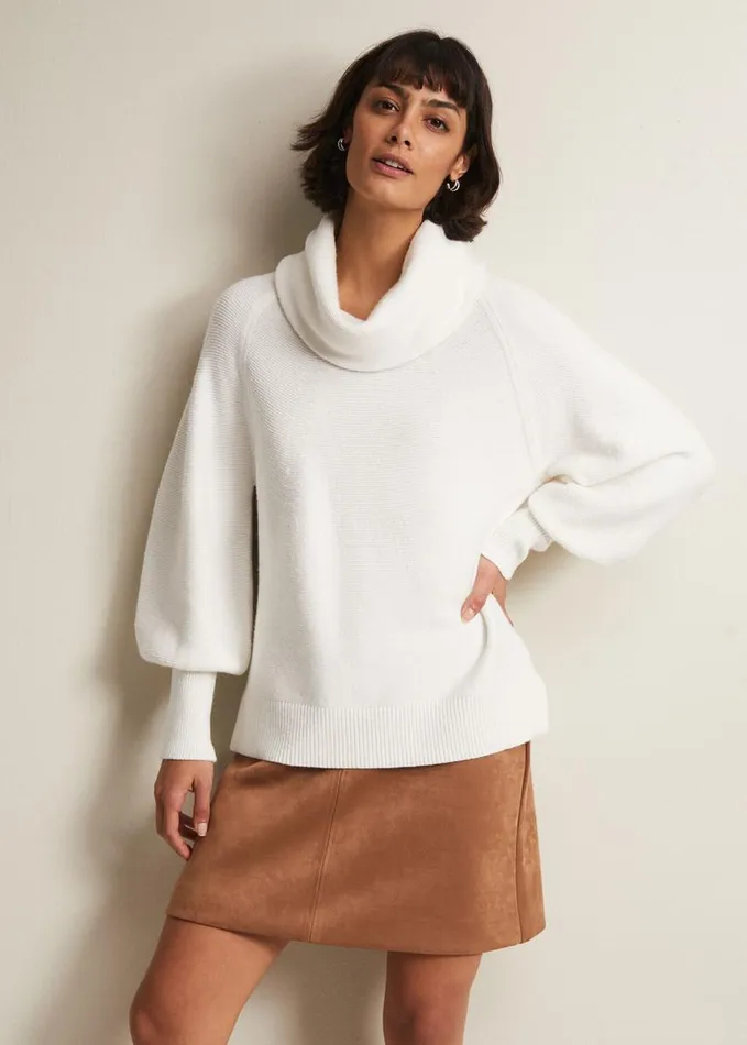 Phase Eight Dahlie Chunky Knit Jumper Ivory Women Knitwear