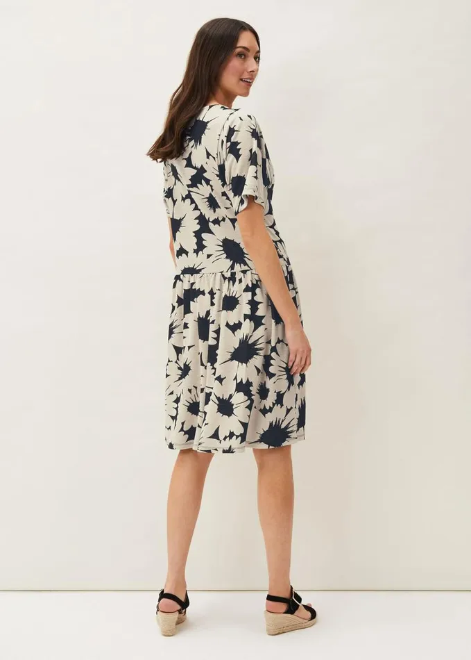 Phase Eight Daisy Print Swing Dress Blackivory Women Dresses