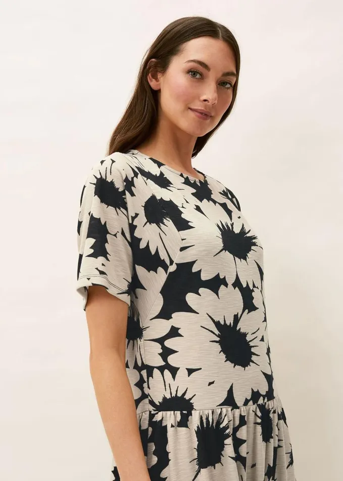 Phase Eight Daisy Print Swing Dress Blackivory Women Dresses