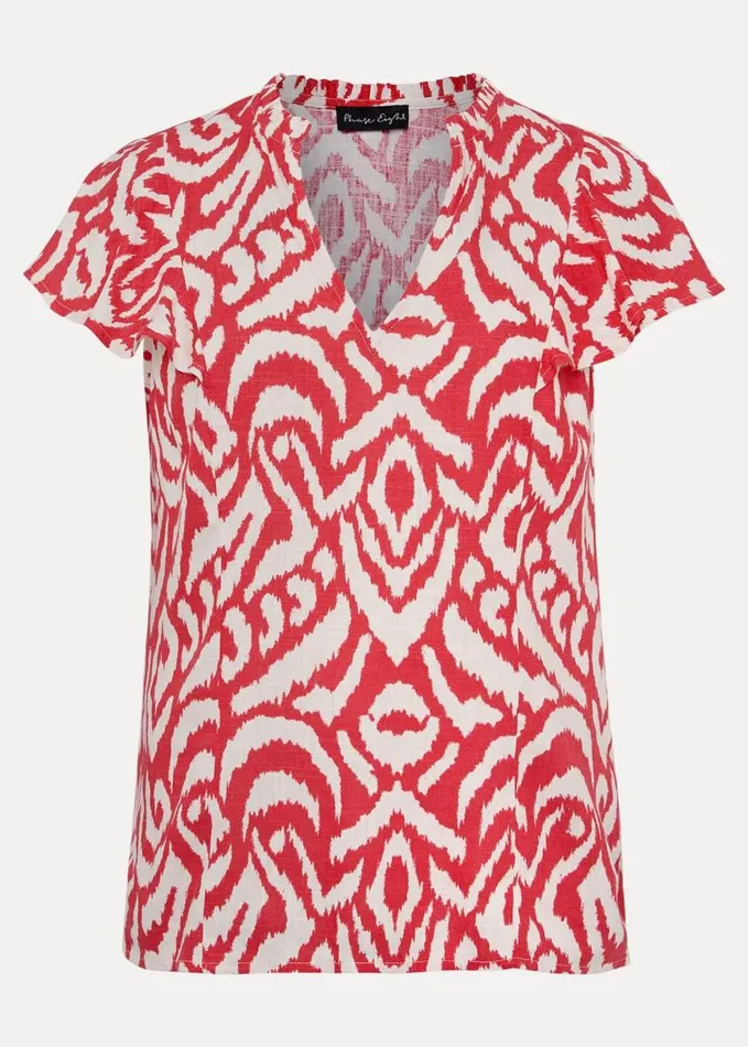 Phase Eight Dalia Ikat Ruffle Top Redivory Women Shirts and Blouses