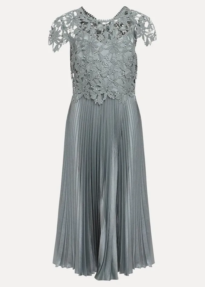 Phase Eight Dana Lace Double Layer Dress Light Green Women Dresses