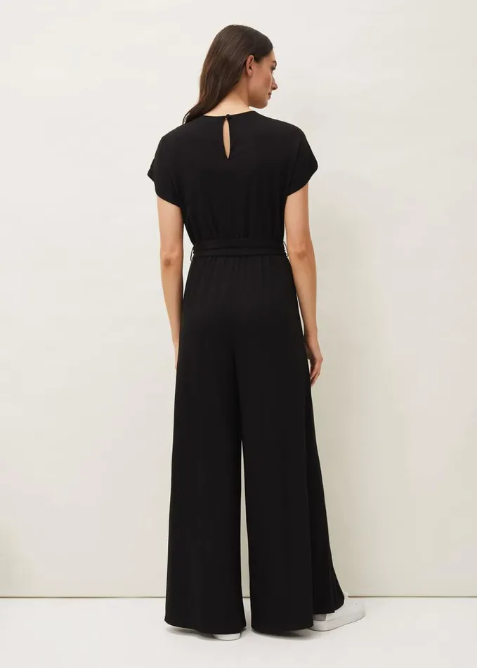 Phase Eight Dania Wide Leg Jersey Jumpsuit Black Women Dresses