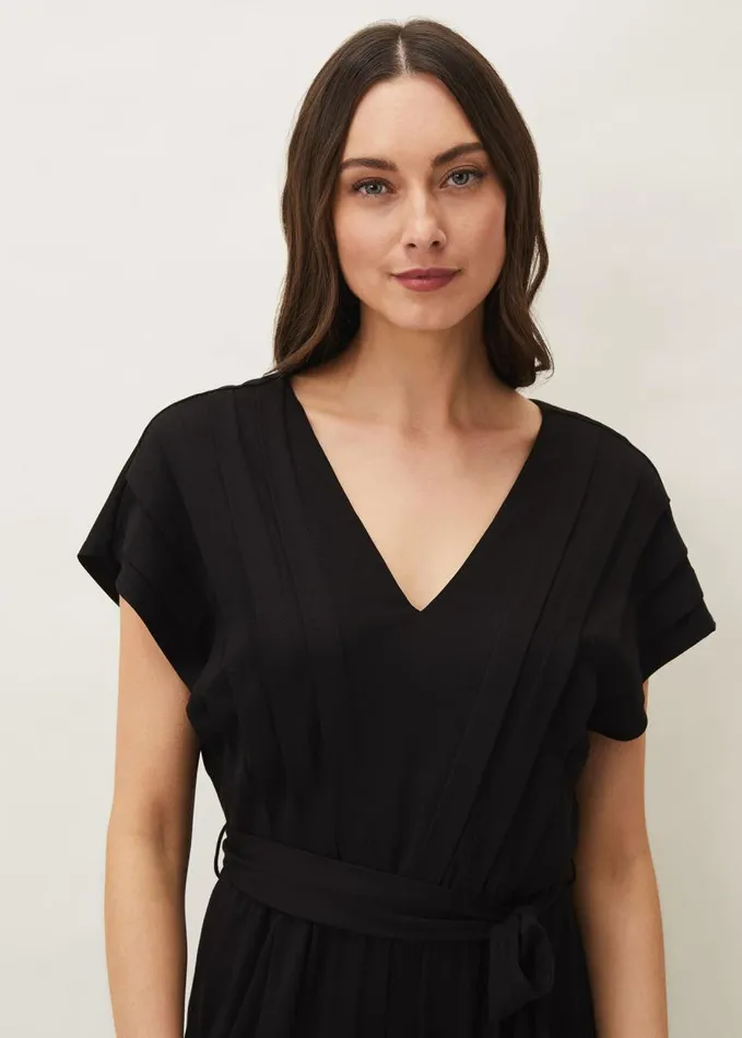 Phase Eight Dania Wide Leg Jersey Jumpsuit Black Women Dresses