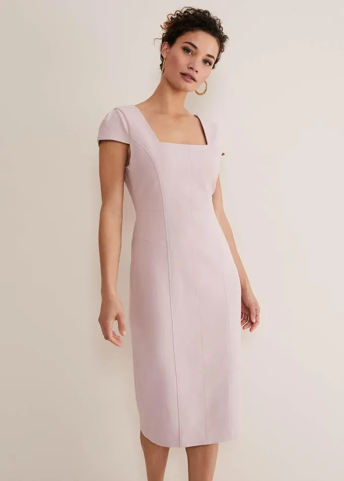 Phase Eight Eira Midi Dress Antique Rose Women Dresses