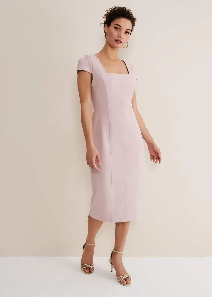 Phase Eight Eira Midi Dress Antique Rose Women Dresses