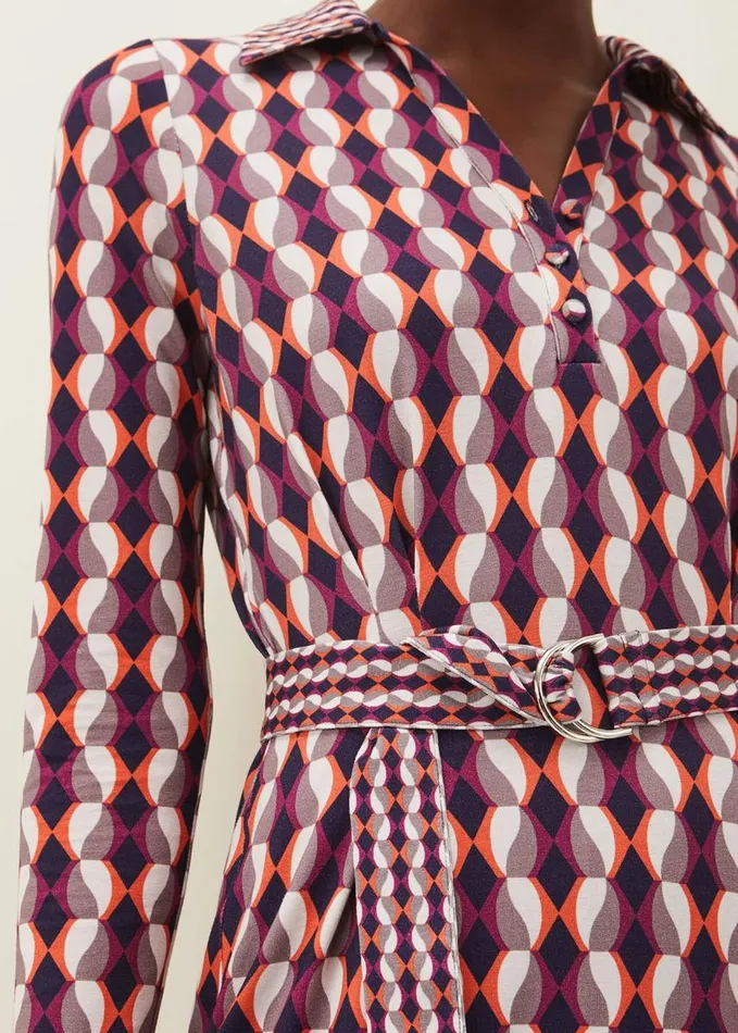 Phase Eight Elizza Geometric Print Dress Multicoloured Women Dresses