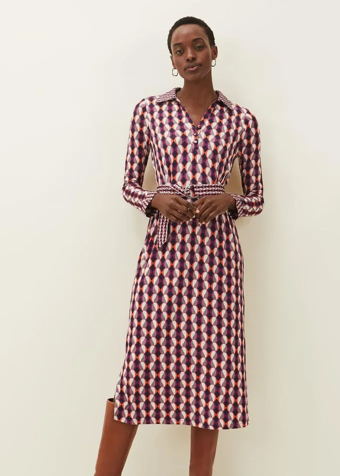 Phase Eight Elizza Geometric Print Dress Multicoloured Women Dresses