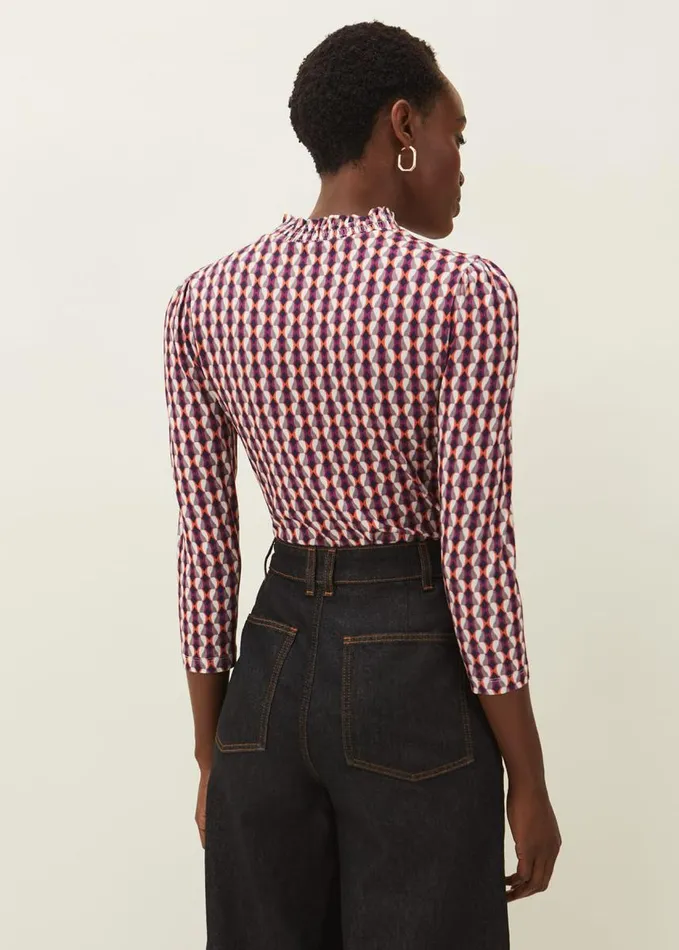 Phase Eight Elizza Geometric Print Top Multicoloured Women Tops and TShirts