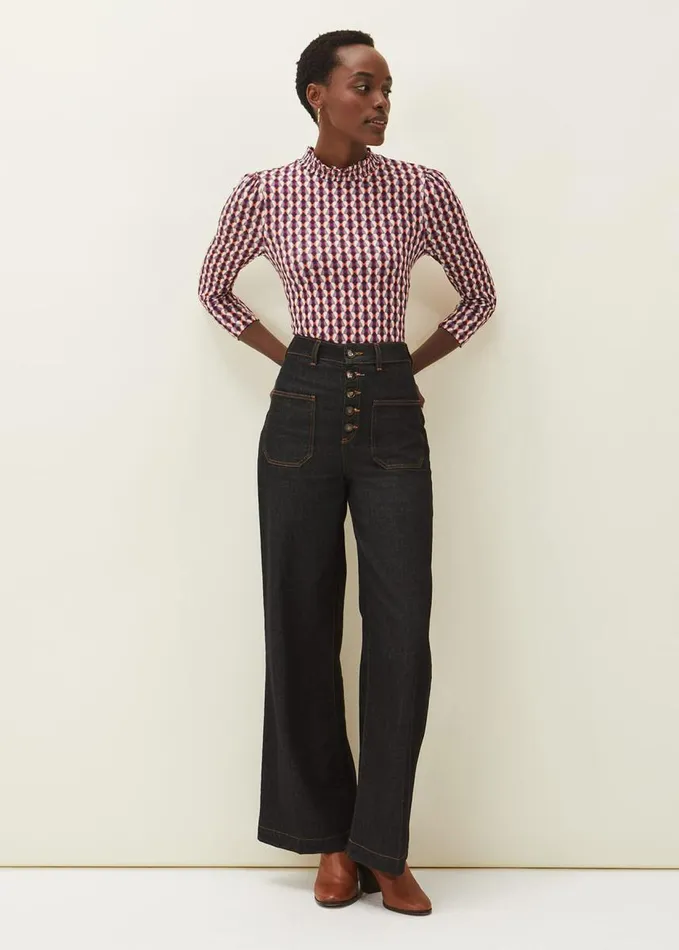 Phase Eight Elizza Geometric Print Top Multicoloured Women Tops and TShirts