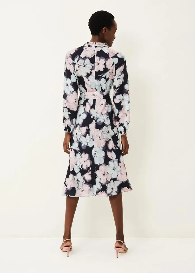 Phase Eight Ella Floral Print Dress Navy Multi Women Dresses