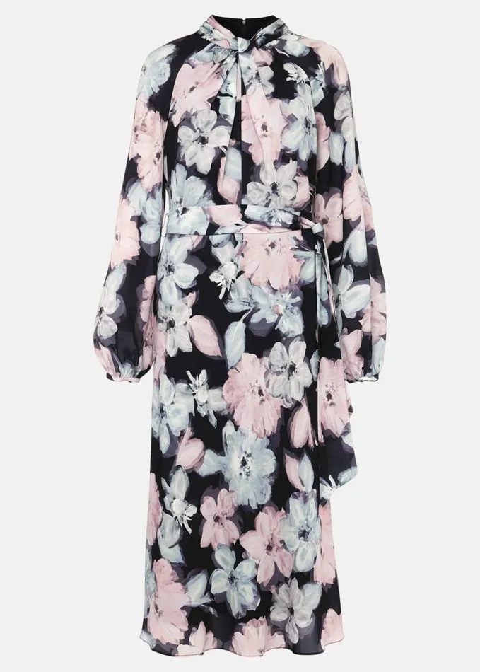 Phase Eight Ella Floral Print Dress Navy Multi Women Dresses