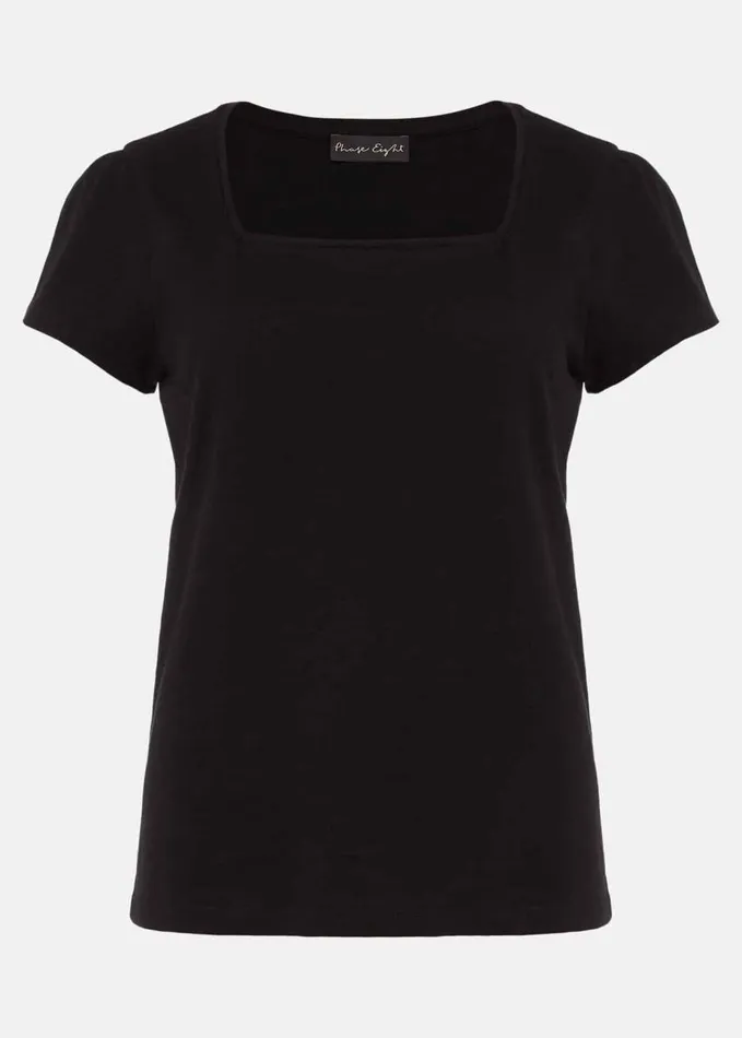 Phase Eight Elspeth Square Neck Top Black Women Tops and TShirts