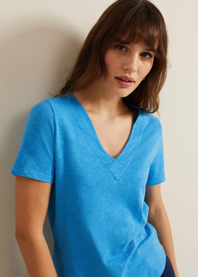 Phase Eight Elspeth V Neck Top Blue Women Tops and TShirts