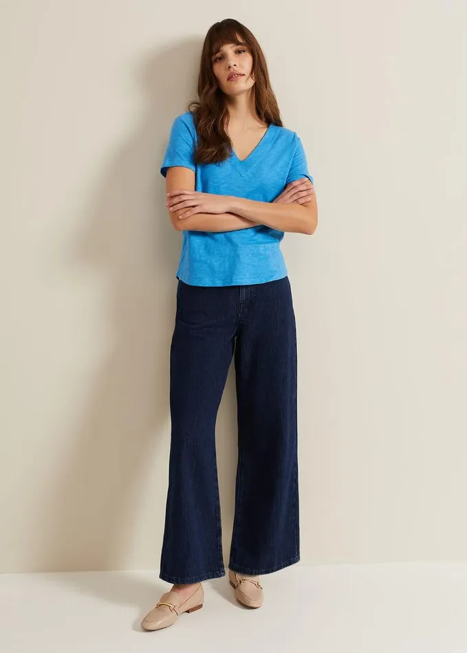 Phase Eight Elspeth V Neck Top Blue Women Tops and TShirts