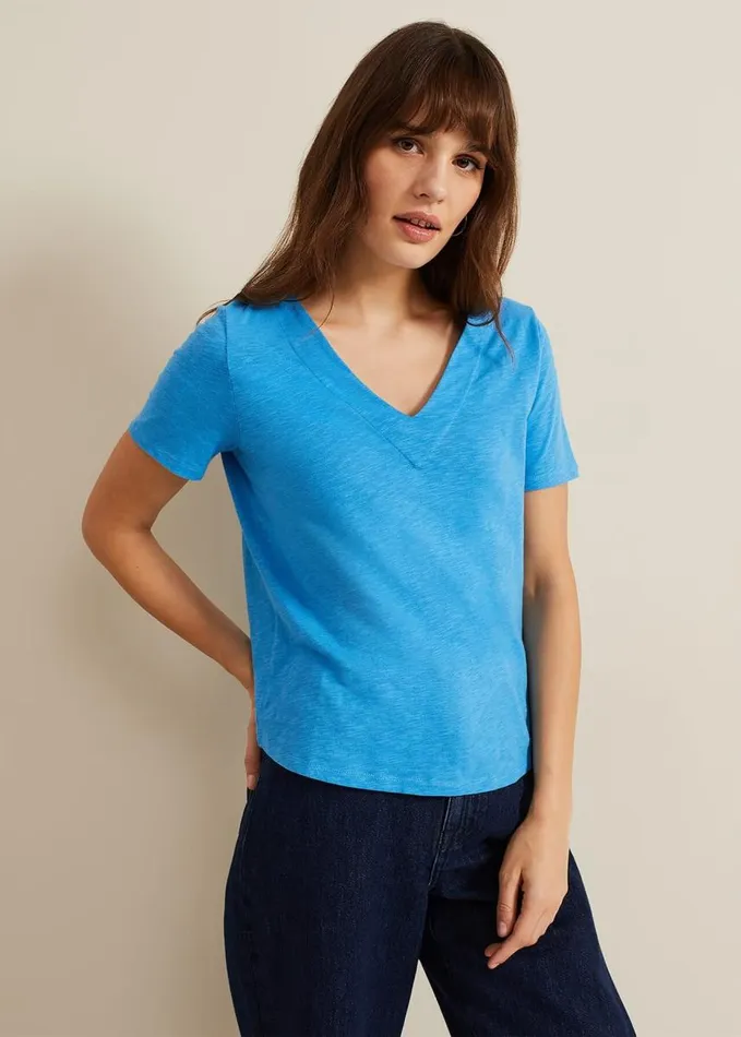 Phase Eight Elspeth V Neck Top Blue Women Tops and TShirts