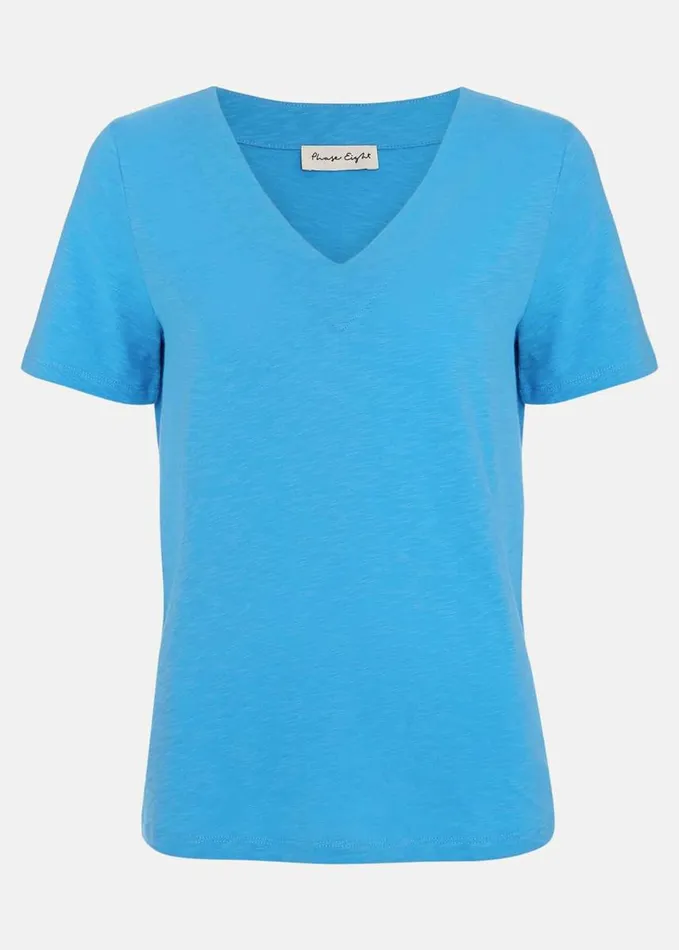 Phase Eight Elspeth V Neck Top Blue Women Tops and TShirts