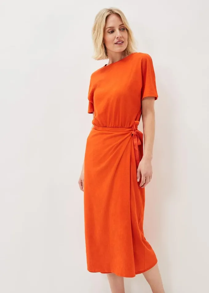 Phase Eight Emmalyn Cotton Midi Dress Tangerine Women Dresses