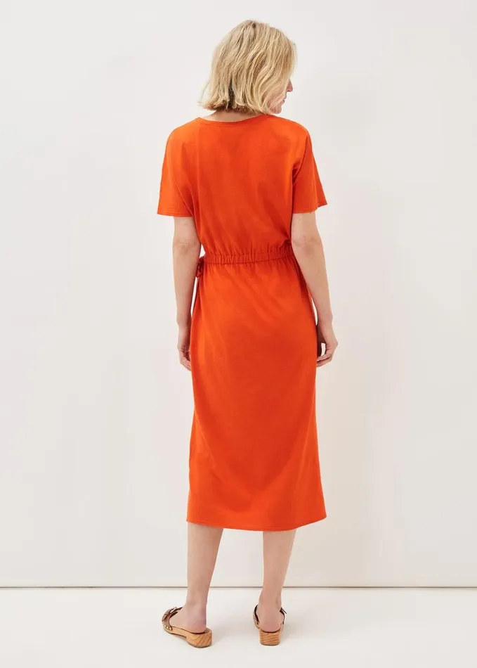 Phase Eight Emmalyn Cotton Midi Dress Tangerine Women Dresses