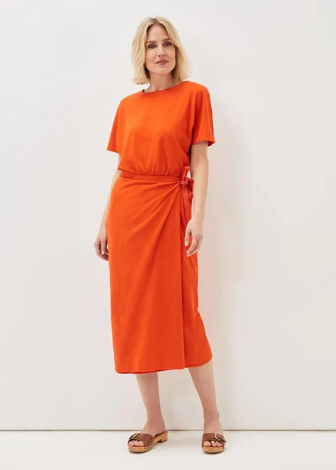 Phase Eight Emmalyn Cotton Midi Dress Tangerine Women Dresses