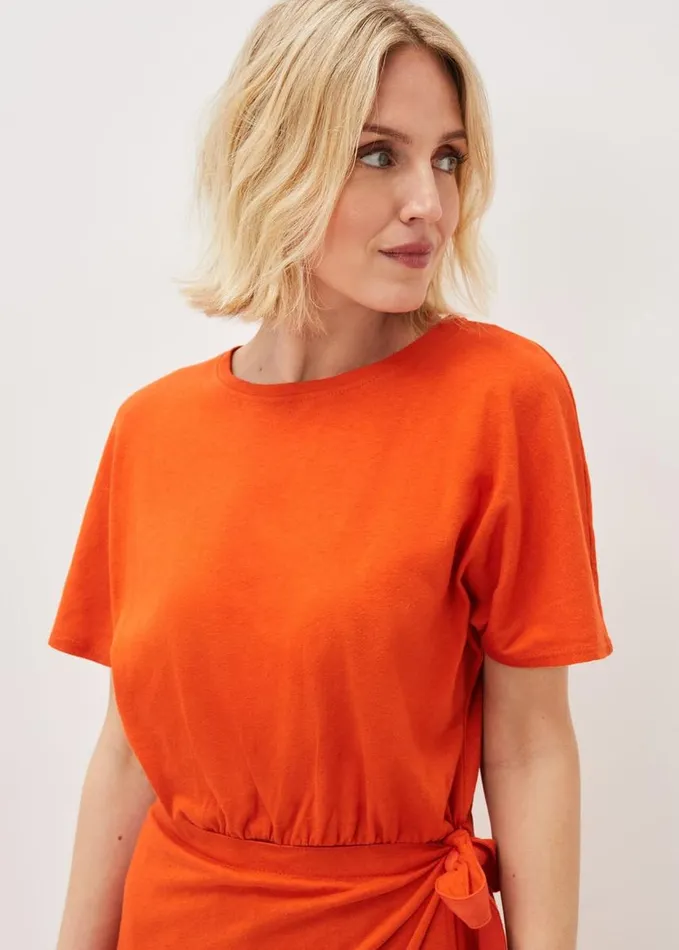Phase Eight Emmalyn Cotton Midi Dress Tangerine Women Dresses