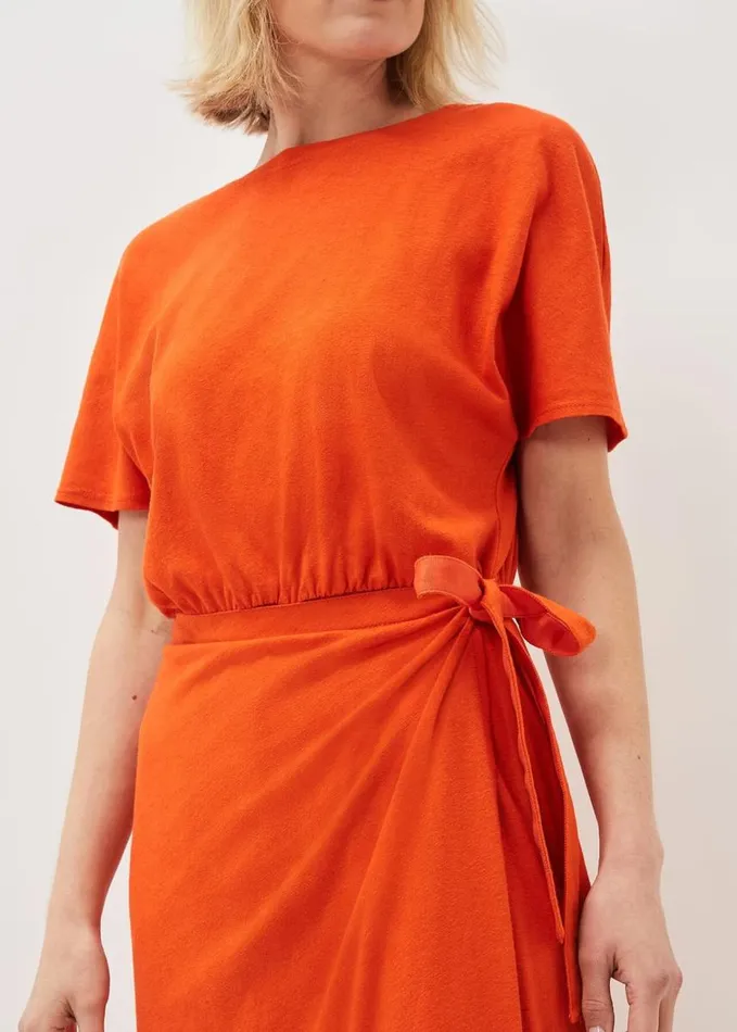 Phase Eight Emmalyn Cotton Midi Dress Tangerine Women Dresses