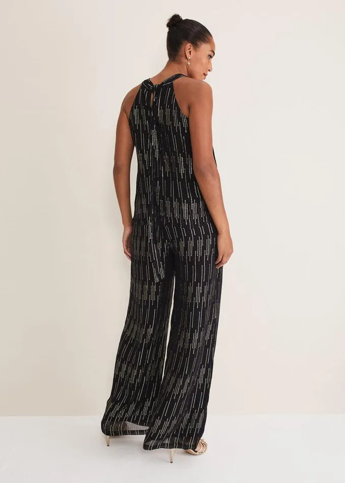Phase Eight Eula Lurex Trouser CoOrd Blackgold Women Trousers